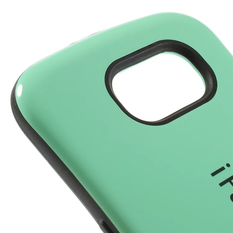 IFACE MALL Glossy PC and Non-slip TPU Back Case Cover for Samsung Galaxy S6 G920 - Cyan