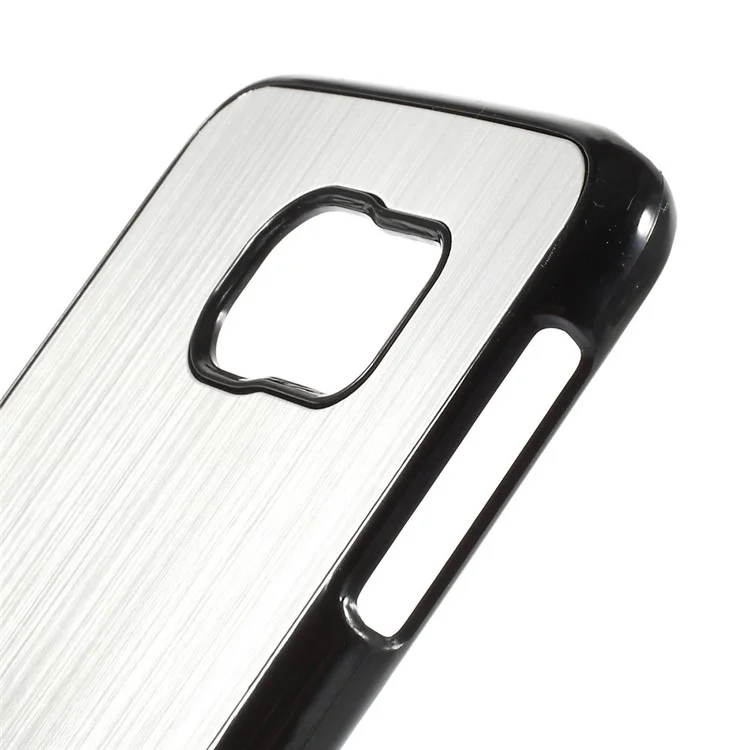 Brushed Metal Aluminum Hard Plastic Case for Samsung Galaxy S6 G920 - Silver