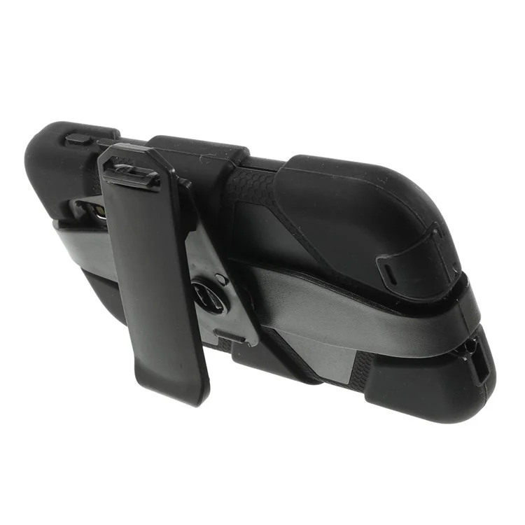 Heavy Duty Silicone and PC Hybrid Case for Samsung Galaxy S6 G920 with Kickstand - Black