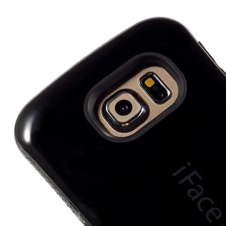 IFACE MALL PC and Non-slip TPU Case for Samsung Galaxy S6 Edge G925 - Black