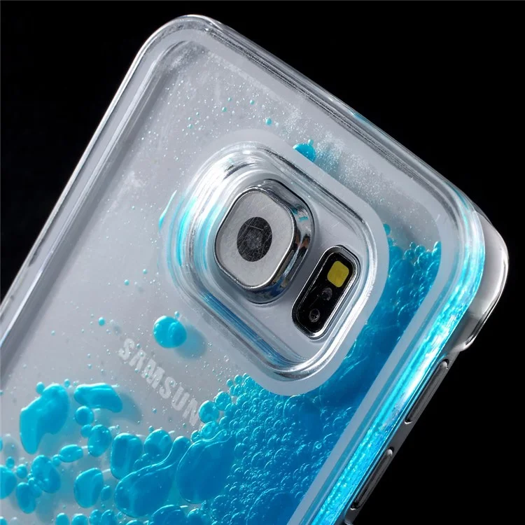 Flowing Liquid Couple Fish Plastic Phone Cover for Samsung Galaxy S6 G920 - Blue