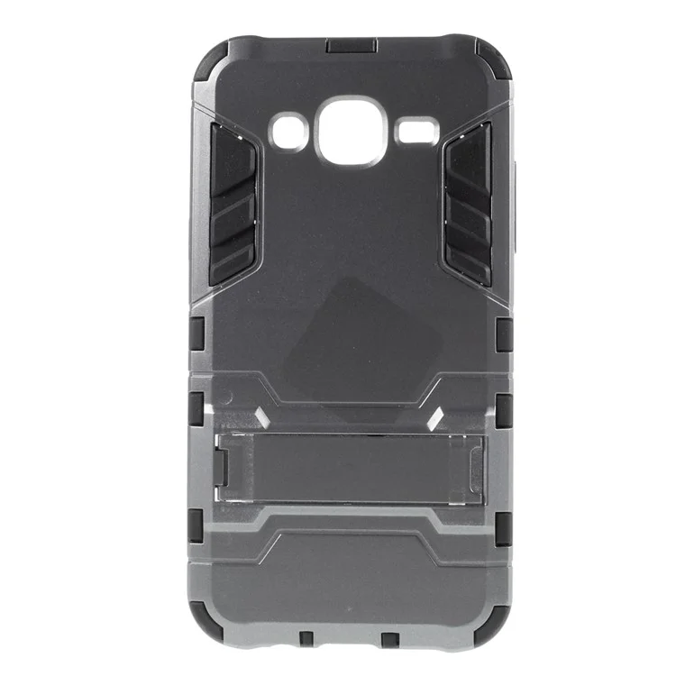 Cool PC and TPU Detachable Case for Samsung Galaxy J7 SM-J700F with Kickstand - Grey