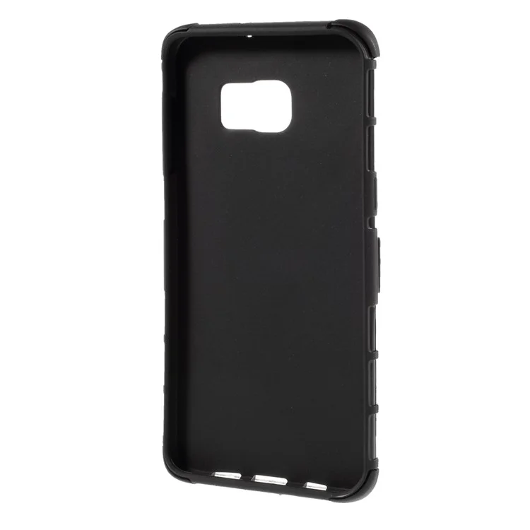 Snap-on Anti-slip PC + TPU Hybrid Case for Samsung Galaxy S6 edge Plus G928 - Black