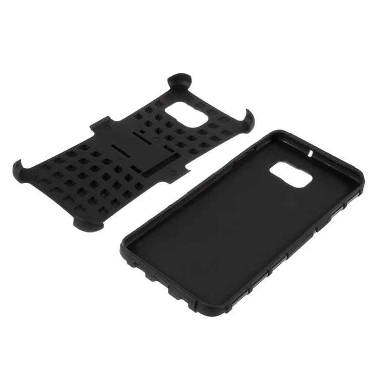 Snap-on Anti-slip PC + TPU Hybrid Case for Samsung Galaxy S6 edge Plus G928 - Black