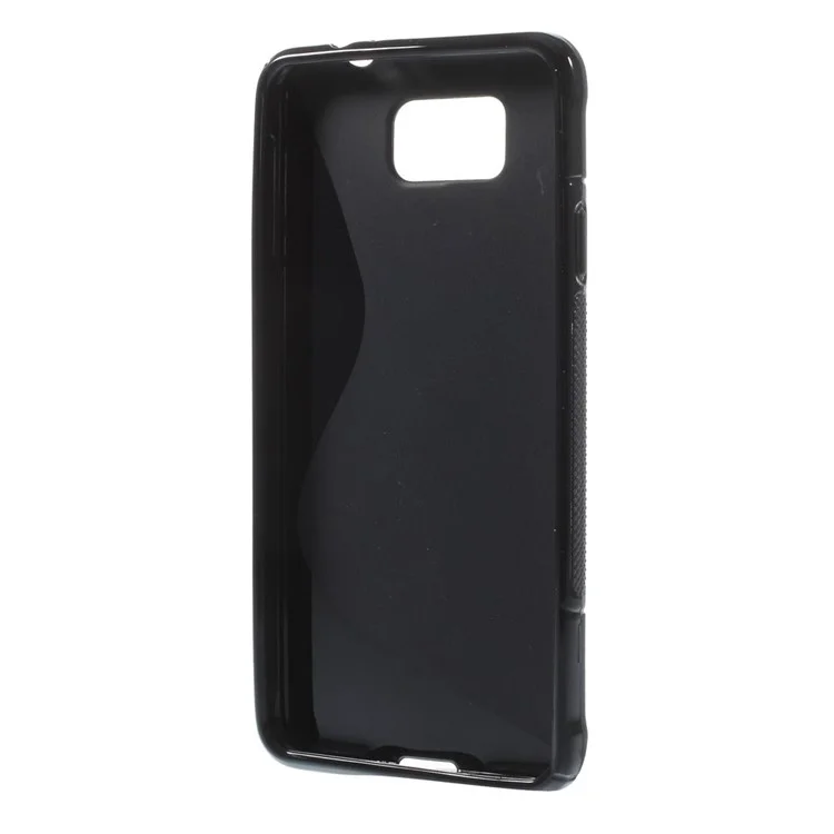 S-line Pattern TPU Gel Case for Samsung Galaxy Alpha SM-G850F SM-G850A - Black