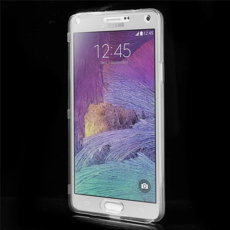 Touchable Folio Flip TPU Case for Samsung Galaxy Note 4 N910 - Transparent