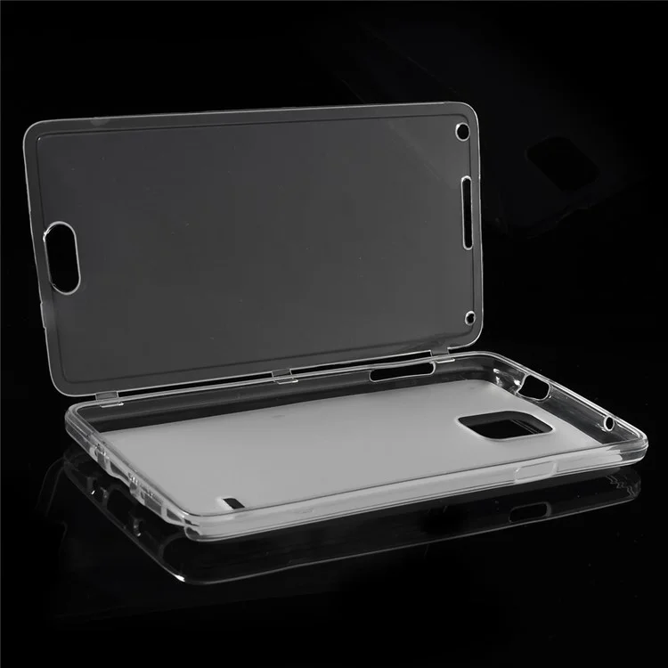 Touchable Folio Flip TPU Case for Samsung Galaxy Note 4 N910 - Transparent