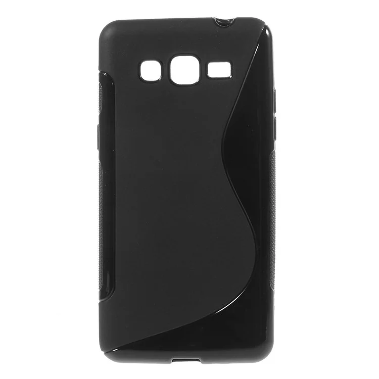 S Shape TPU Case for Samsung Galaxy Grand Prime SM-G530H - Black