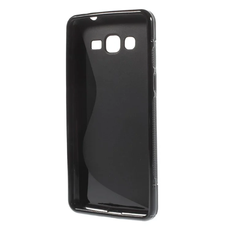 S Shape TPU Case for Samsung Galaxy Grand Prime SM-G530H - Black