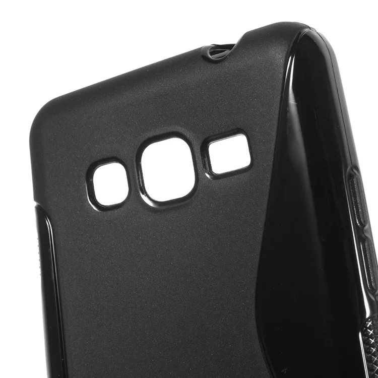 S Shape TPU Case for Samsung Galaxy Grand Prime SM-G530H - Black