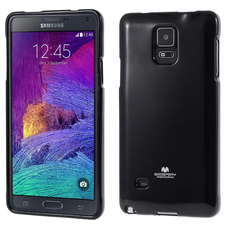 Mercury GOOSPERY Glittery Powder Jelly TPU Case for Samsung Galaxy Note 4 N910 - Black