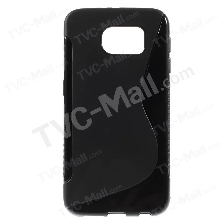 S-shape TPU Gel Case for Samsung Galaxy S6 G920 - Black