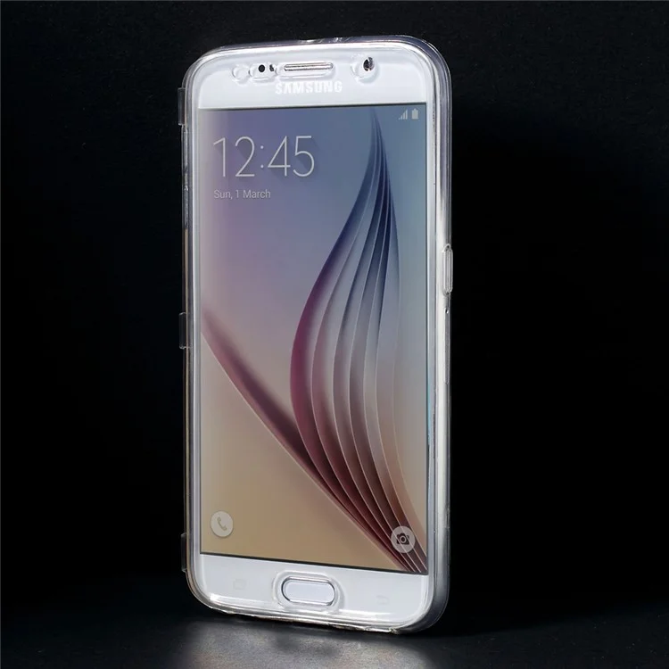 Touchable Flip TPU Case for Samsung Galaxy S6 G920 - Transparent