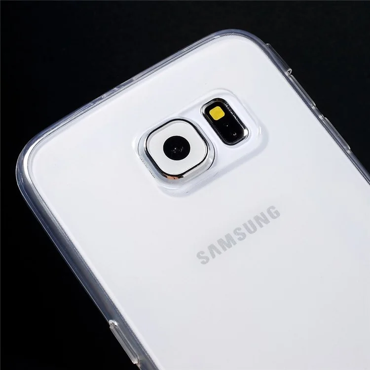 Touchable Flip TPU Case for Samsung Galaxy S6 G920 - Transparent