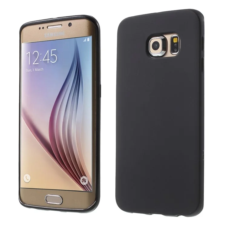 Double-sided Matte TPU Case for Samsung Galaxy S6 Edge G925 - Black