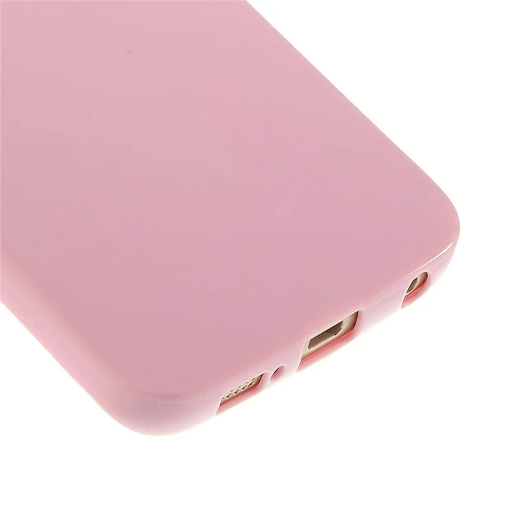 Solid Color Glossy TPU Skin Case for Samsung Galaxy S6 Edge G925 - Pink