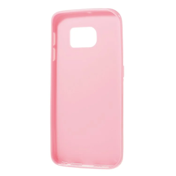 Solid Color Glossy TPU Skin Case for Samsung Galaxy S6 Edge G925 - Pink