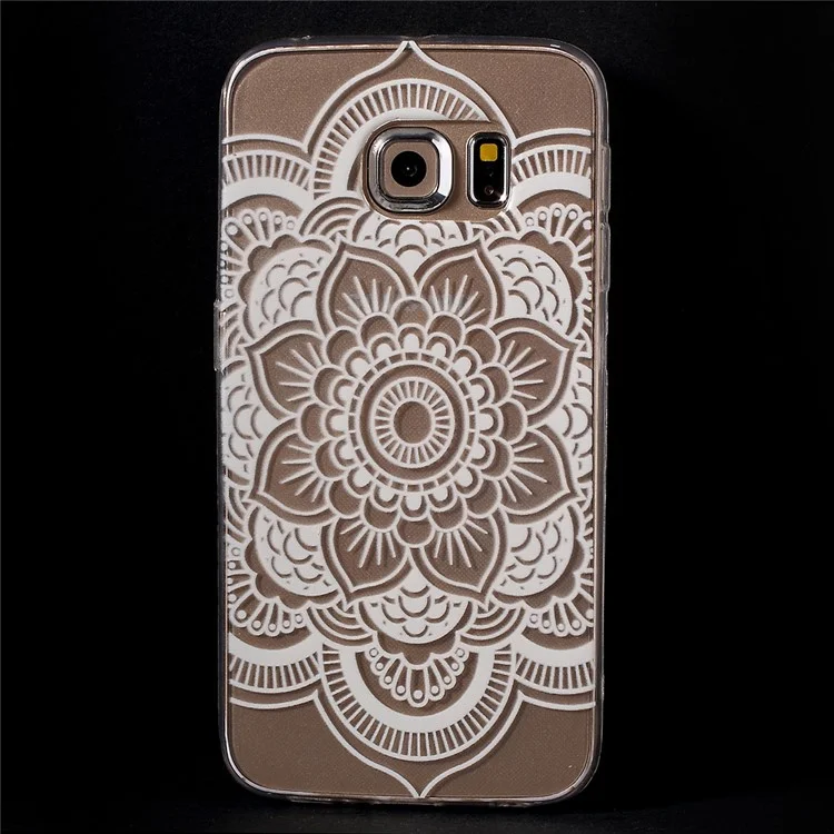 Color Printing Protective TPU Case for Samsung Galaxy S6 Edge G925 - Stylish Mandala Flower