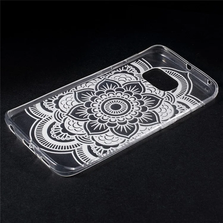 Color Printing Protective TPU Case for Samsung Galaxy S6 Edge G925 - Stylish Mandala Flower