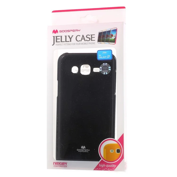 MERCURY GOOSPERY Glitter Powder TPU Case for Samsung Galaxy J7 SM-J700F - Black