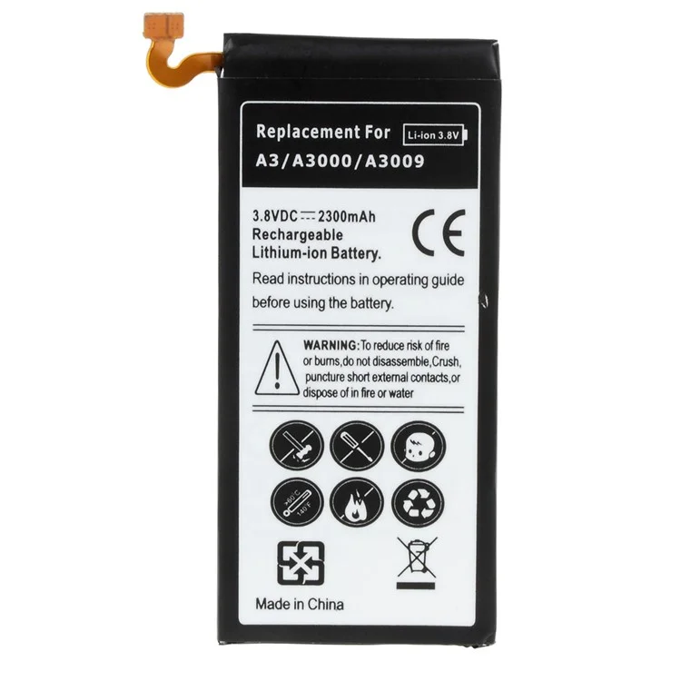 2300mAh Li-ion Battery Replacement for Samsung Galaxy A3 SM-A300F