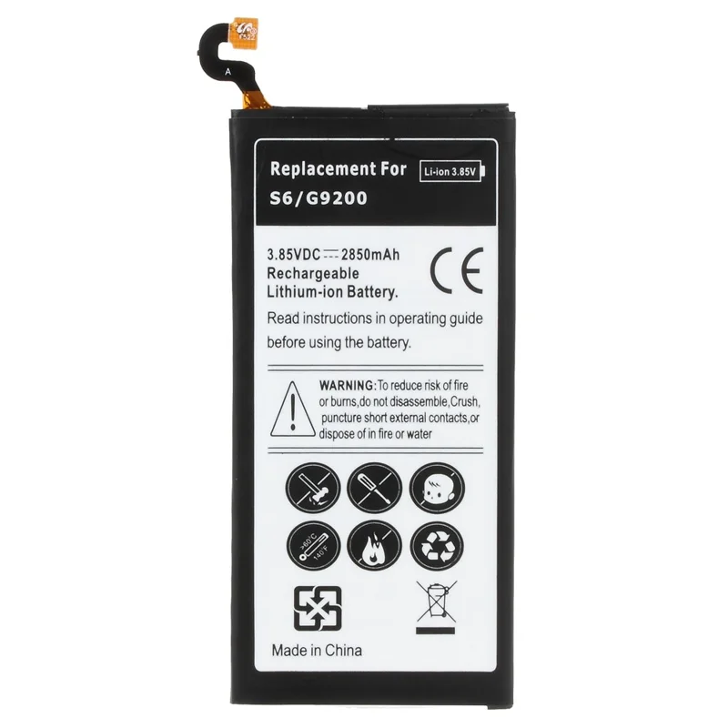 2850mAh Li-ion Battery Replacement for Samsung Galaxy S6 G920