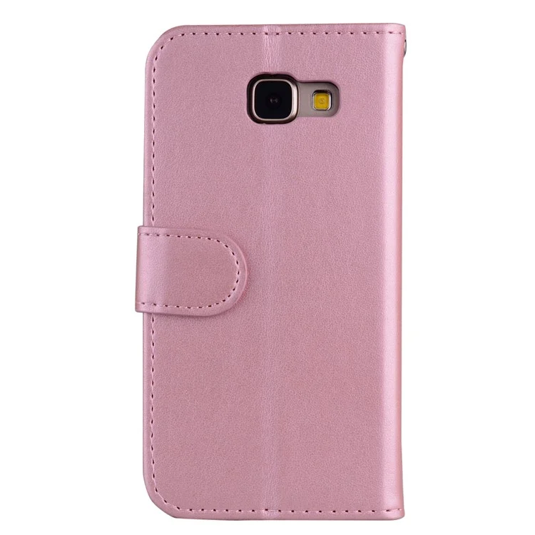 Flash Powder Unicorn Imprint Flower PU Leather Wallet Folio Phone Shell for Samsung Galaxy A3 SM-A310F (2016) - Pink