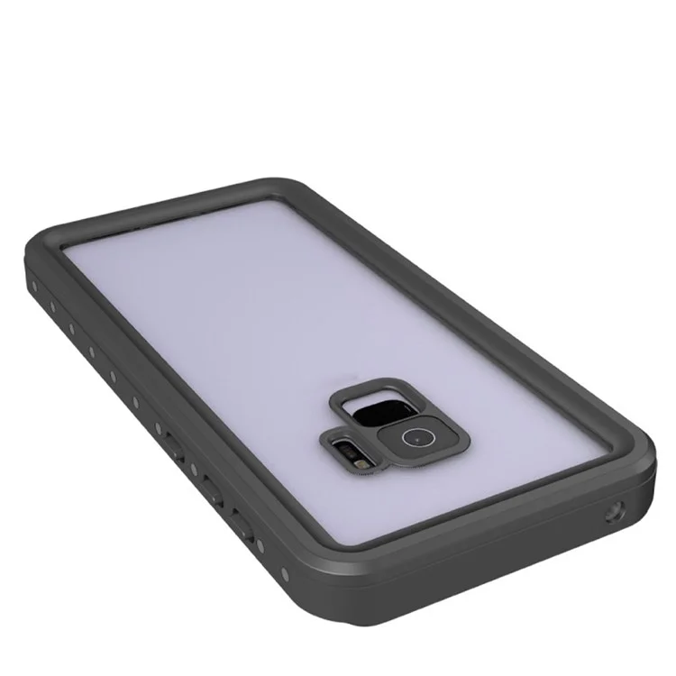 IP68 Waterproof Dirt/Dust/Snow Proof PC + TPU Hybrid Cell Phone Case for Samsung Galaxy S9 Plus  - Grey