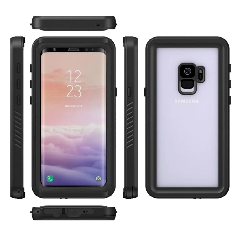 IP68 Waterproof Case Dirt/Dust/Snow Proof Shell for Samsung Galaxy S9 SM-G960 - Black