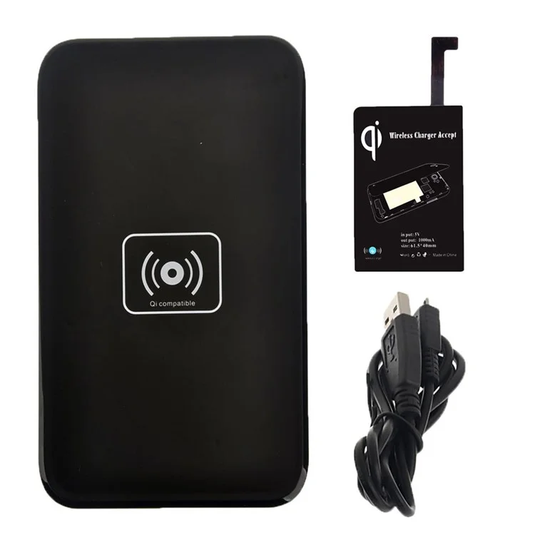 LC-X5 Qi Wireless Charging Pad for Samsung Galaxy Note 4 N910 with Wireless Charger Receiver - Black