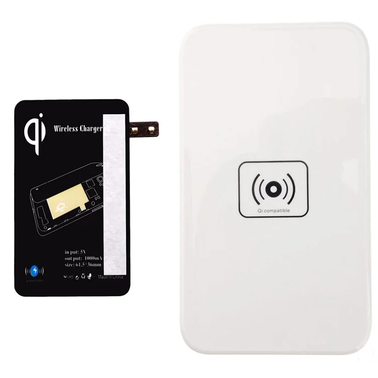 LC-X5 Qi Wireless Charging Pad for Samsung Galaxy Note Edge N915 with Wireless Charger Receiver - White