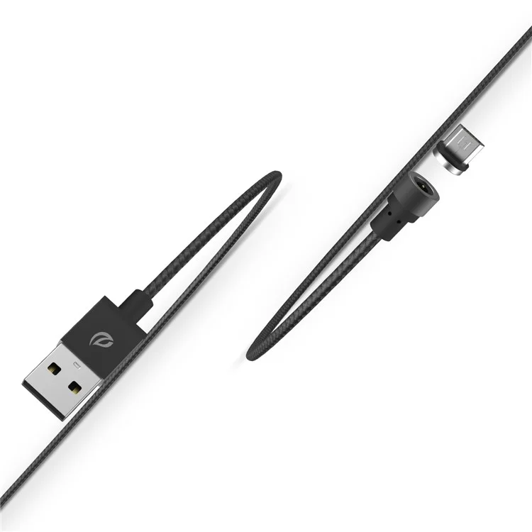 WSKEN Woven Texture Nylon Magnetic Micro USB Charging Cable for Samsung Huawei HTC - Black
