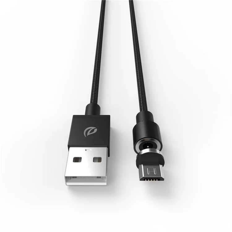 WSKEN Woven Texture Nylon Magnetic Micro USB Charging Cable for Samsung Huawei HTC - Black