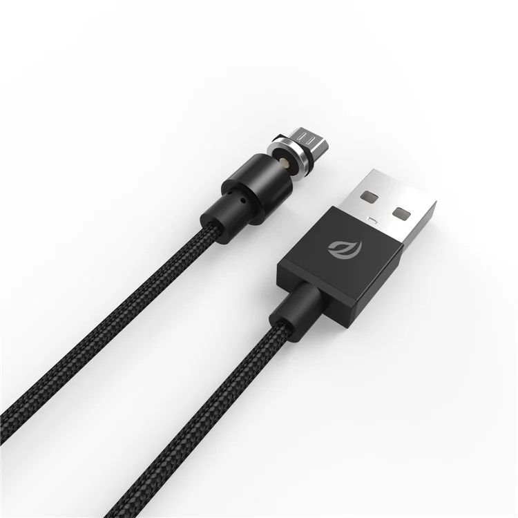 WSKEN Woven Texture Nylon Magnetic Micro USB Charging Cable for Samsung Huawei HTC - Black