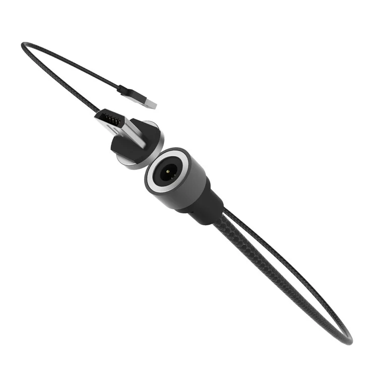 WSKEN Woven Texture Nylon Magnetic Micro USB Charging Cable for Samsung Huawei HTC - Black