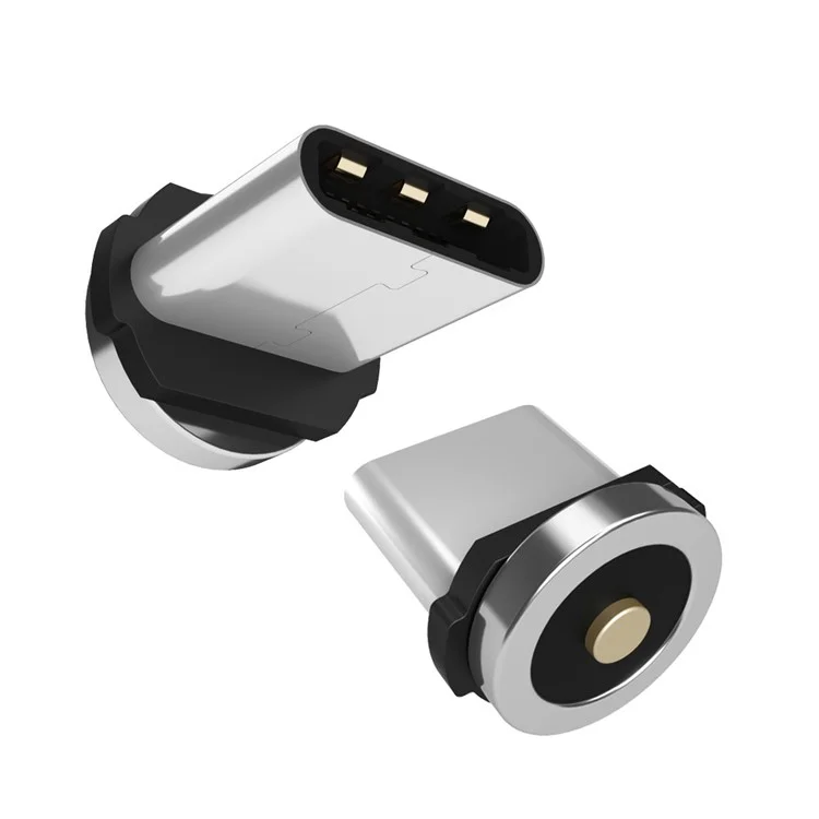 WSKEN Round Shape Metal Type-C Plug Magnetic Adapter for Round Magnetic Cable - Black