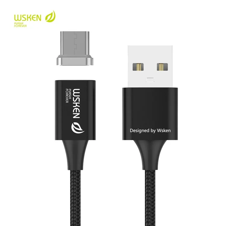WSKEN X Cable Lite 1m 3A USB Type-C Data Sync Charge Magnetic Cable - Black