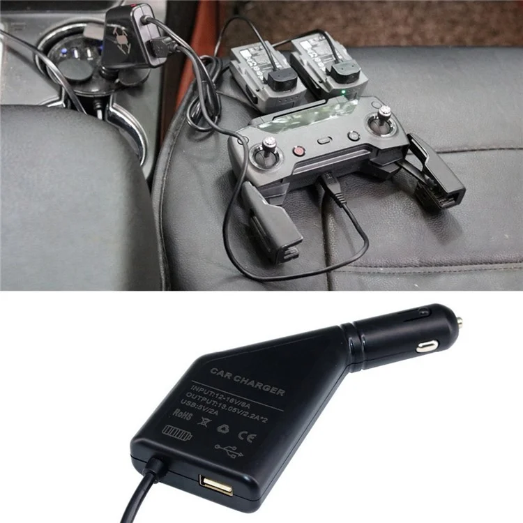 3 in 1 Car Charger for DJI Spark Drone Battery and Remote Controller