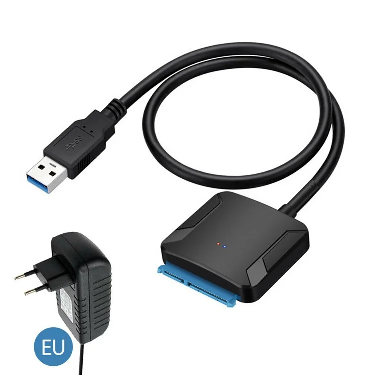 SATA to USB 3.0 2.5/3.5 inch HDD SSD Hard Drive Disk Converter Cable Adapter - EU Plug
