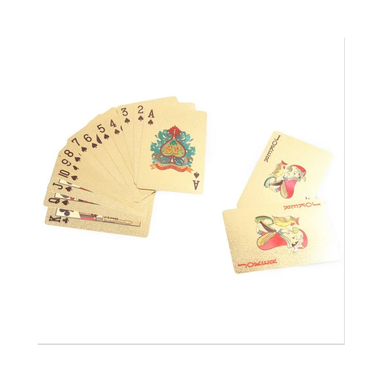 54pcs Créatif Imperméable 100 Dollar Poker Poker Doré Feuille De Jeu De Cartes À Jouer Pokers - Couleur Or