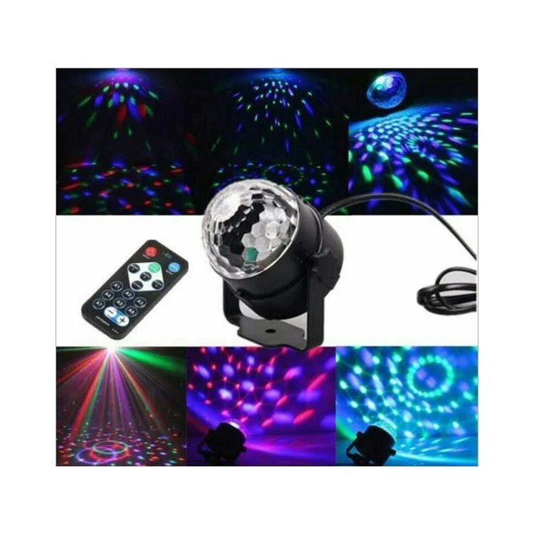 3W Upgrade Magic Ball RGB LED Colorful Lighting with Controller for Stage Dj Bar Disco Home Party - EU Plug