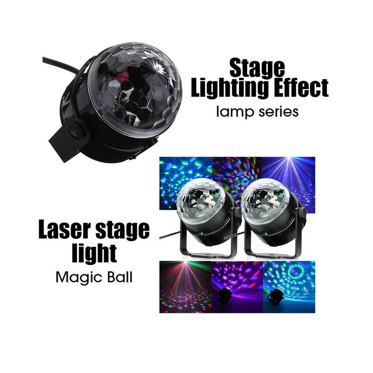 3W Upgrade Magic Ball RGB LED Colorful Lighting with Controller for Stage Dj Bar Disco Home Party - EU Plug