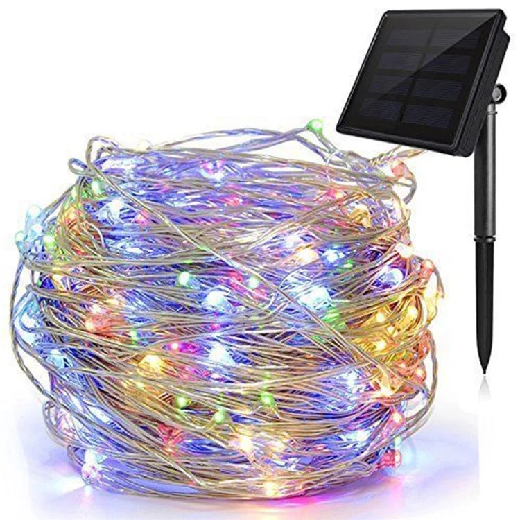 100/200LED Solar Powered String Lights for Garden Fairy Waterproof Lamp - 100 LED/Colorful