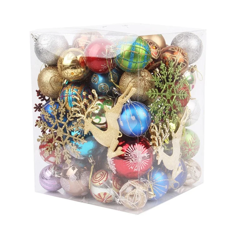 60-70pcs / Lot Weihnachtsbaum Dekor Ball Kugel Weihnachten Party Hängen Ball Ornament Dekorationen