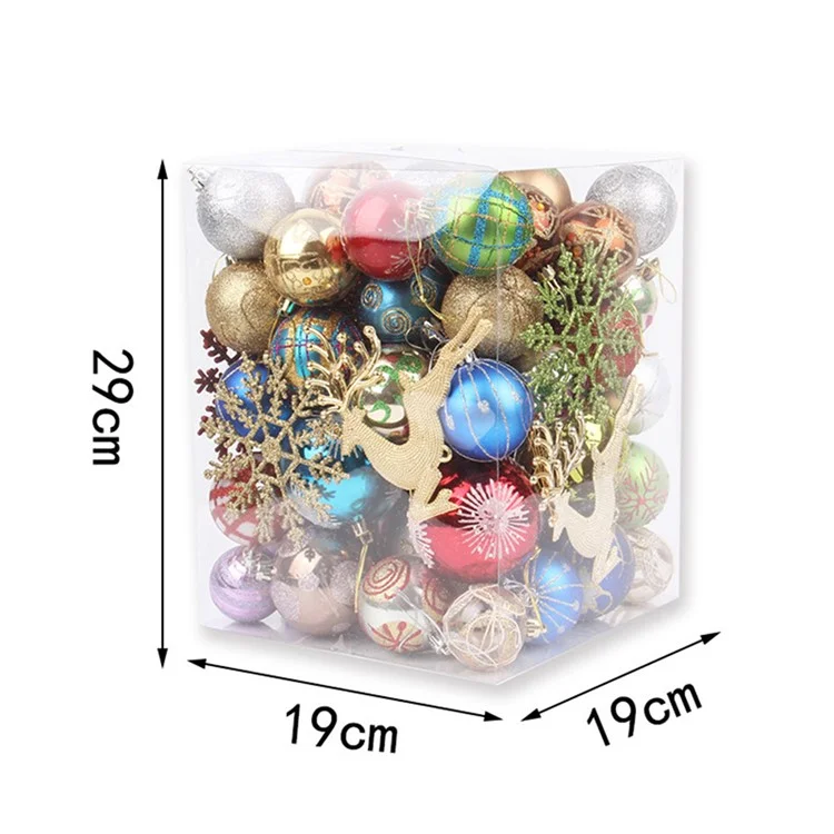 60-70PCS/Lot Christmas Tree Decor Ball Bauble Xmas Party Hanging Ball Ornament Decorations