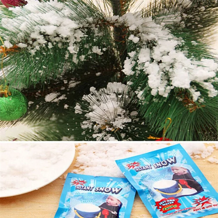 Polvere di neve istantanea Fiocco di neve soffice Super assorbente Decorazione natalizia congelata