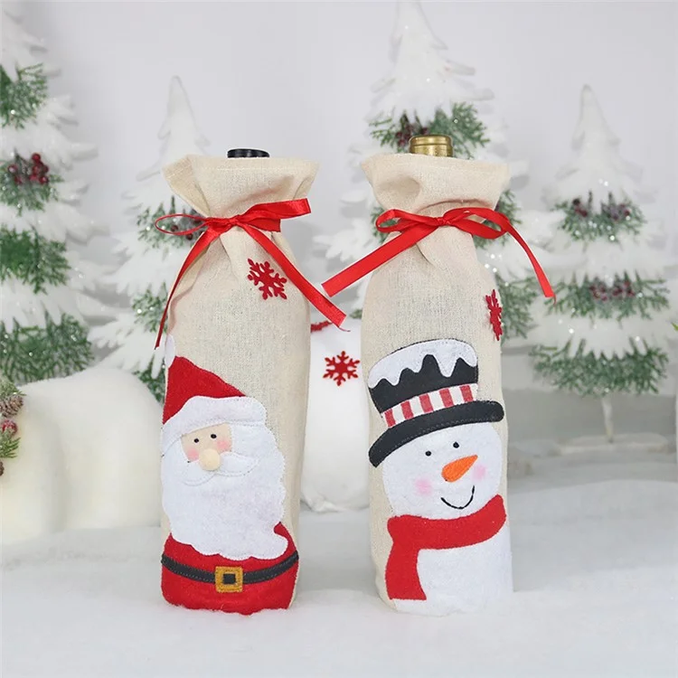 Christmas Wine Bottle Set Christmas Decorations Wine Sac - Père Noël