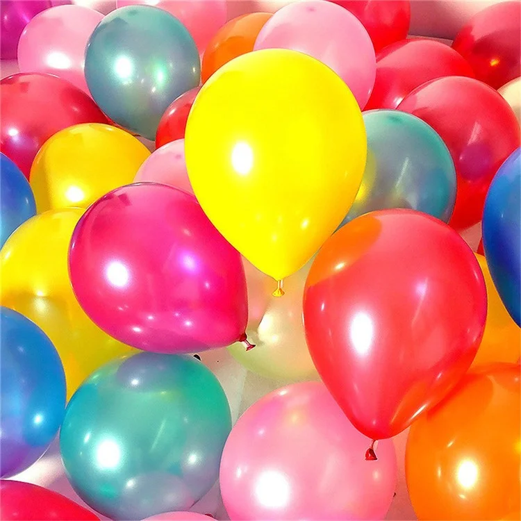 100pcs / Sac Ballons Ronds De 10 Pouces Ballons D'anniversaire Décoration De La Boule De Mariage [Mélange De Couleurs]