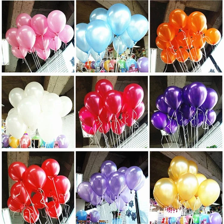 100pcs / Sac Ballons Ronds De 10 Pouces Ballons D'anniversaire Décoration De La Boule De Mariage [Mélange De Couleurs]