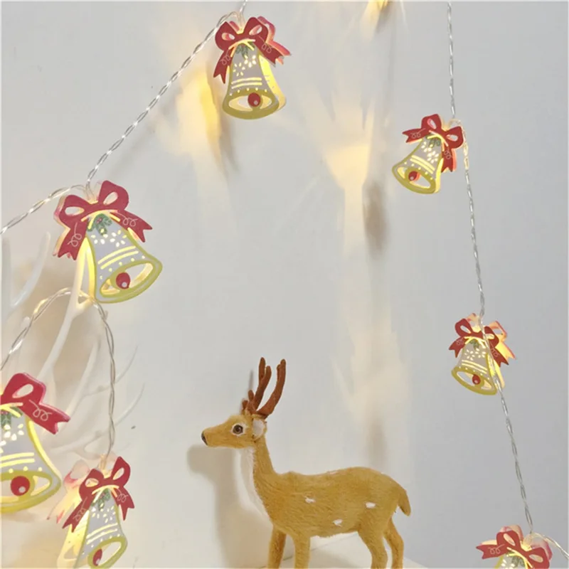Cordão Luminoso de 10 LED Pintado, Decoração de Natal com Presente Dupla Face, 2 m - Sinos Pintados